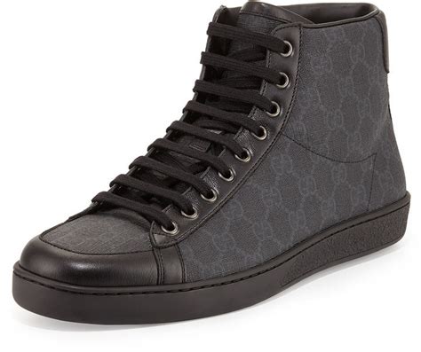 gucci ace high-top black|gucci supreme high top black.